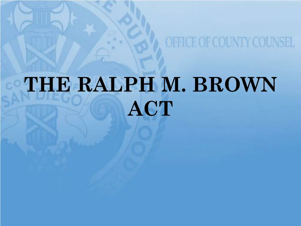 the ralph m brown act n.w
