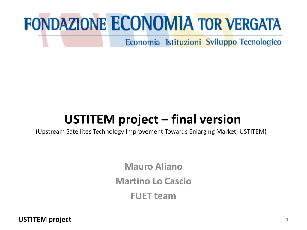 ustitem project final version upstream satellites n.w