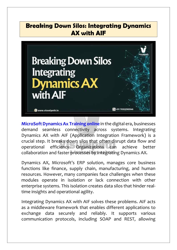 breaking down silos integrating dynamics ax with n.w