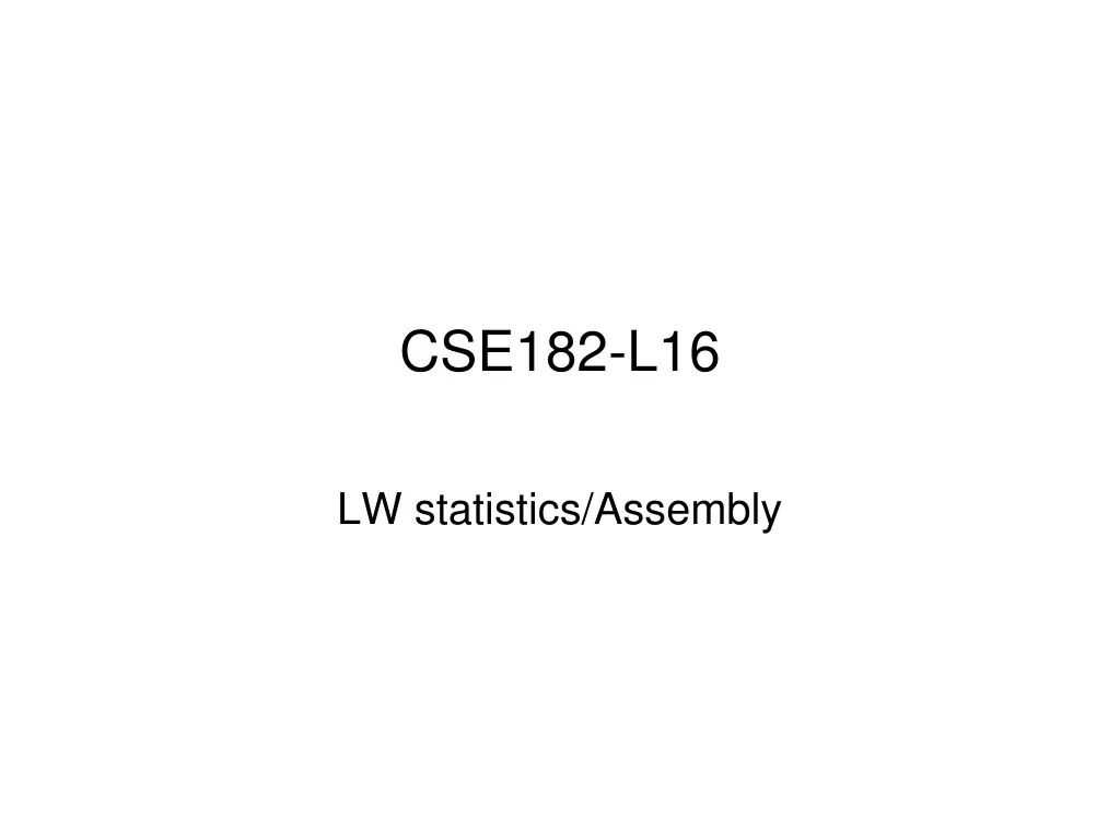 cse182 l16 n.w