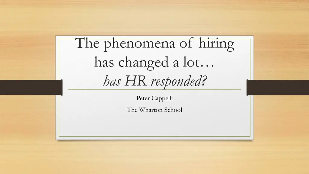 the phenomena of hiring has changed n.w