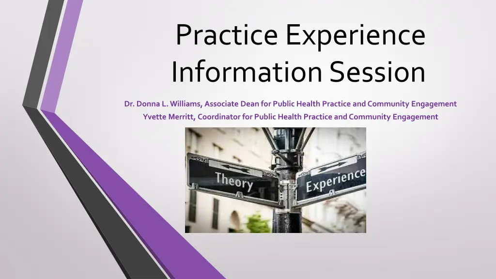 practice experience information session n.w