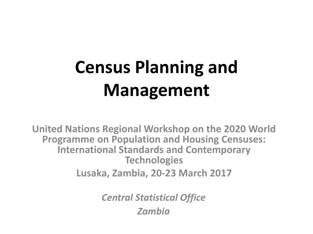 census planning and management n.w