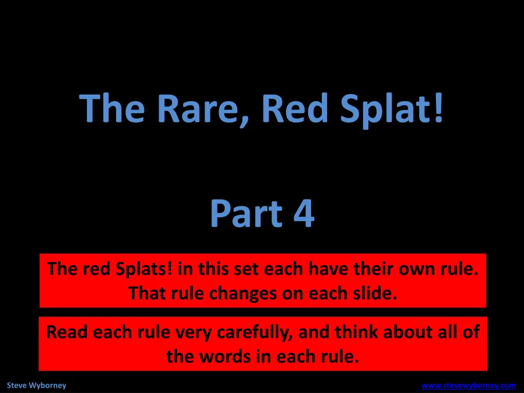 the rare red splat n.w
