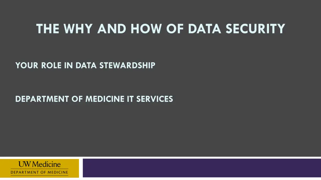 the why and how of data security n.w