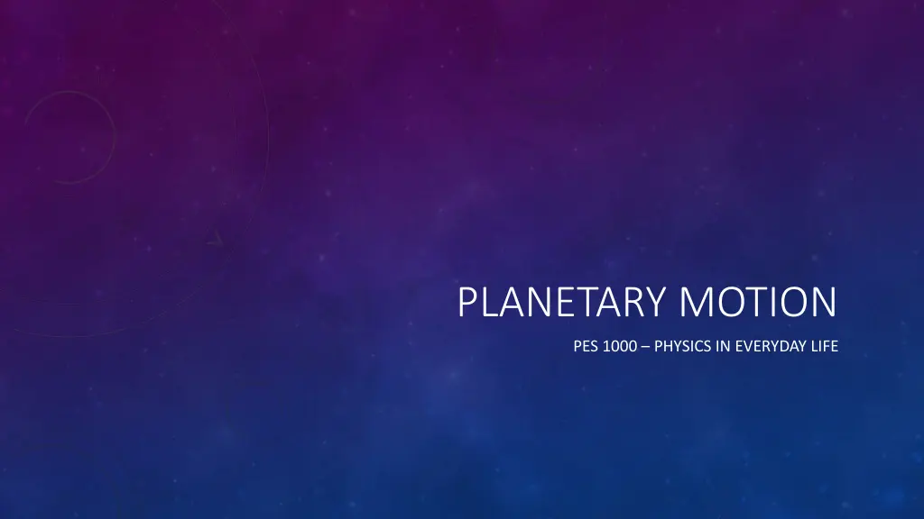 planetary motion n.w