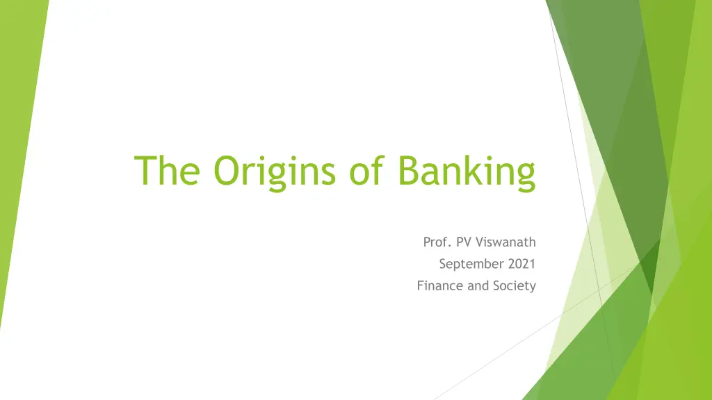 the origins of banking n.w