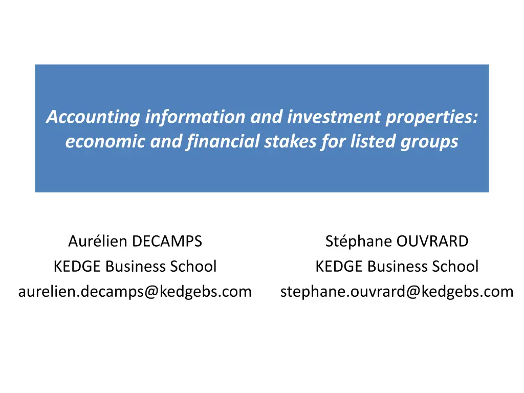 accounting information and investment properties n.w