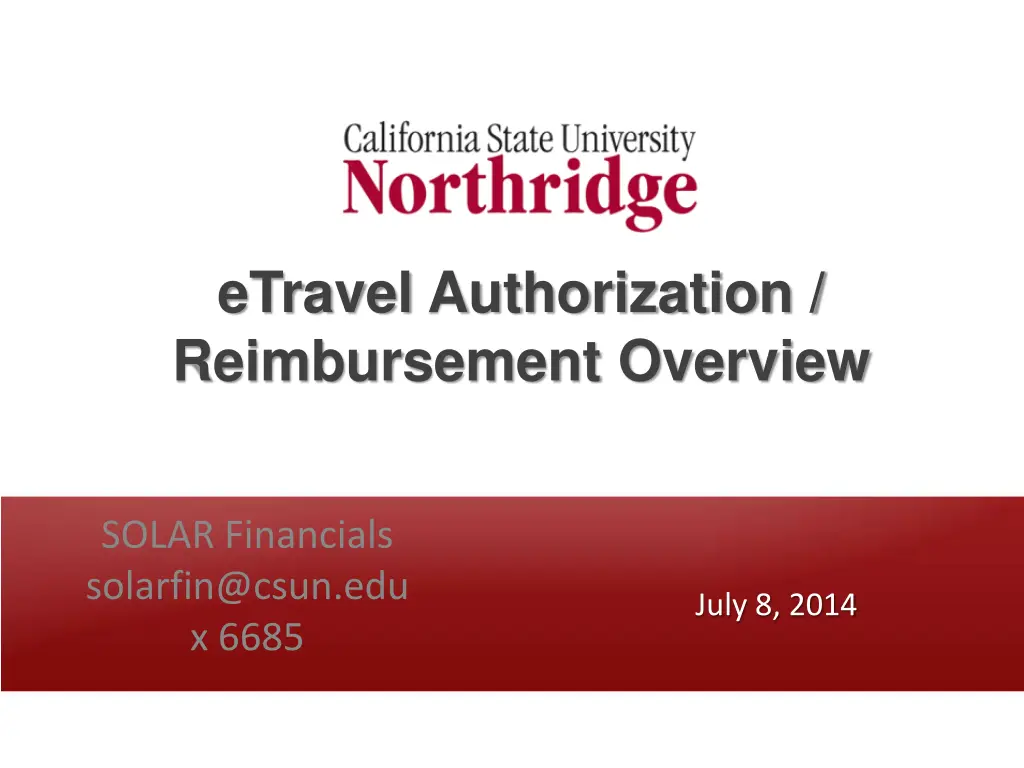 etravel authorization reimbursement overview n.w
