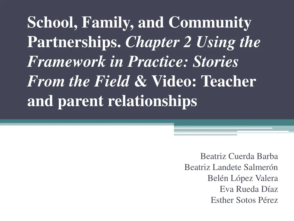 school family and community partnerships chapter n.w