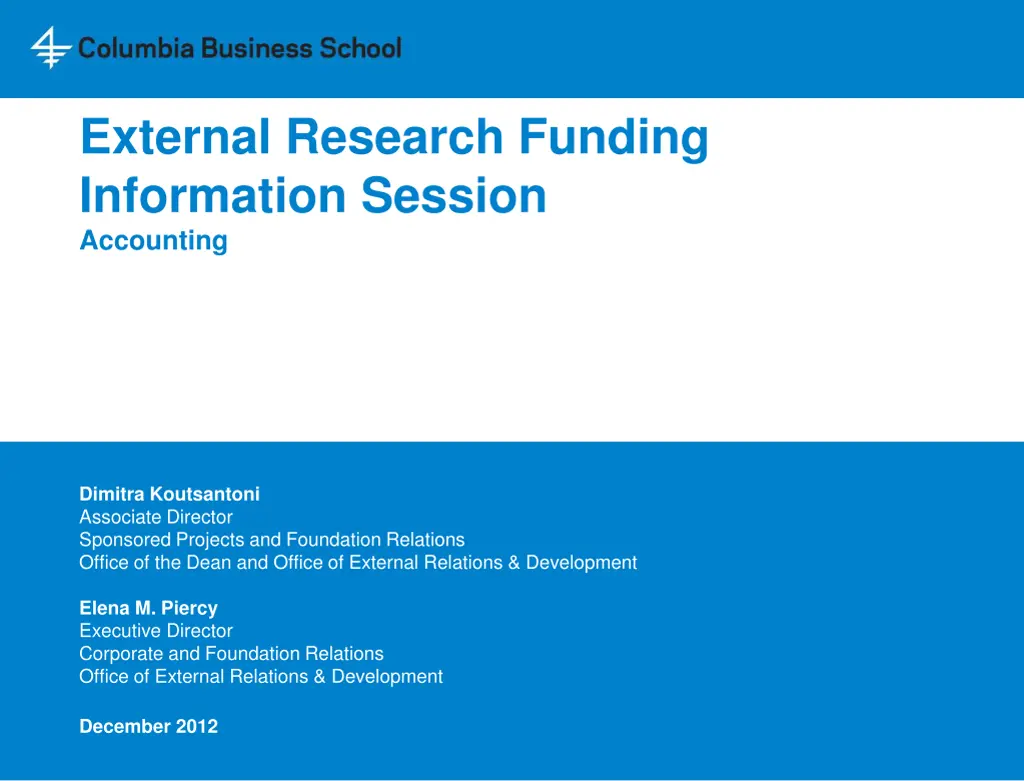 external research funding information session n.w