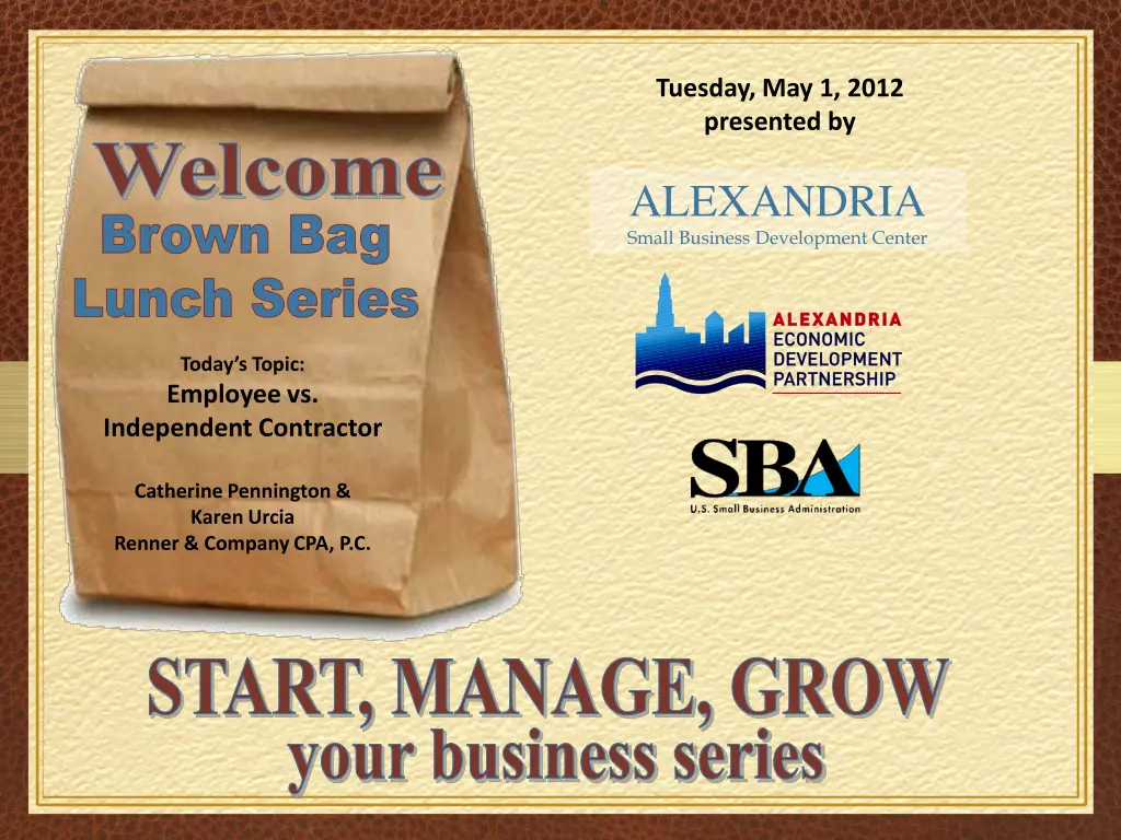 tuesday may 1 2012 presented by n.w