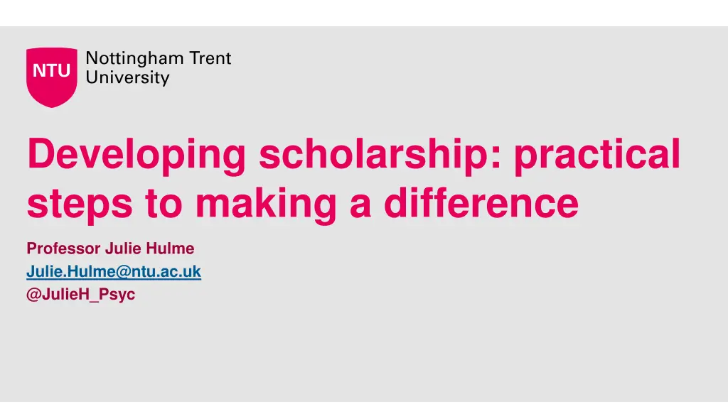 developing scholarship practical steps to making n.w