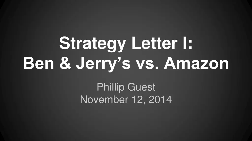 strategy letter i ben jerry s vs amazon n.w