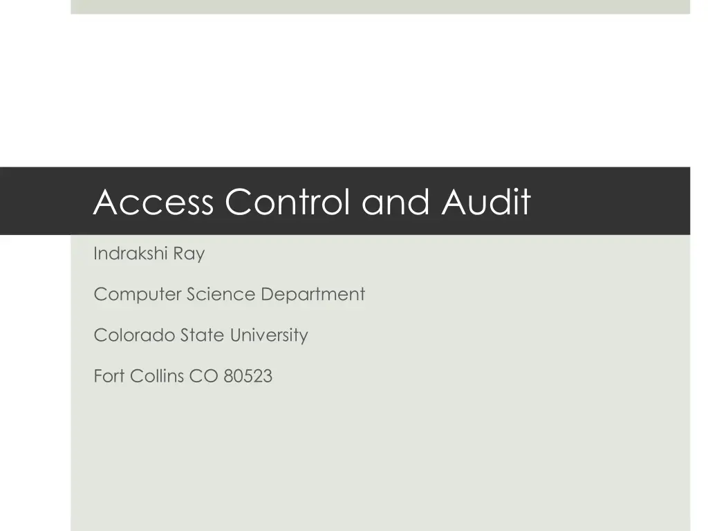 access control and audit n.w