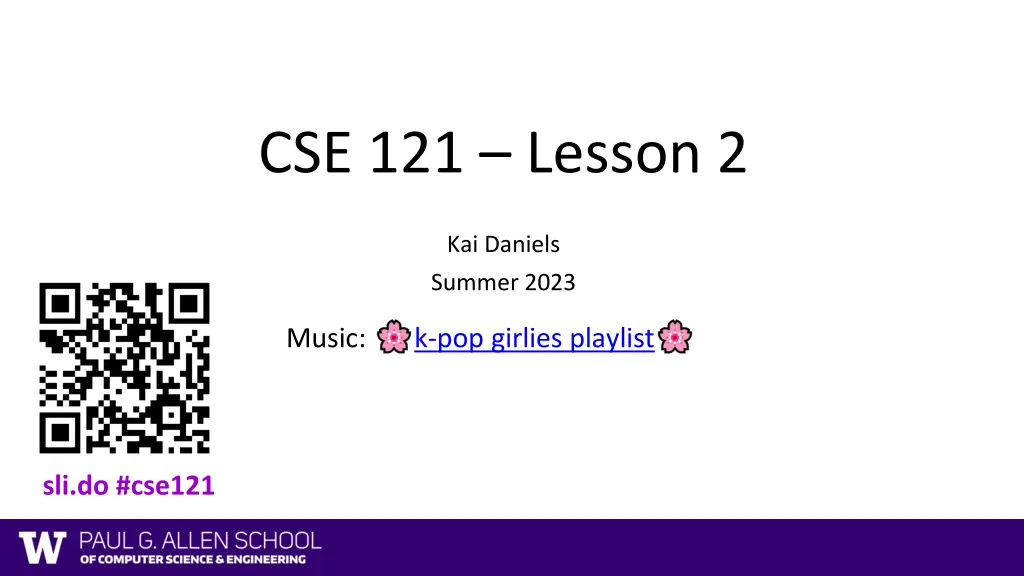 cse 121 lesson 2 n.w