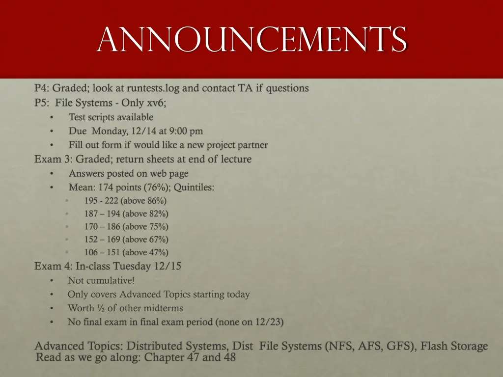announcements n.w