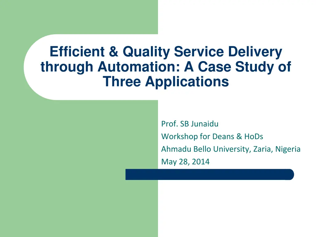 efficient quality service delivery through n.w
