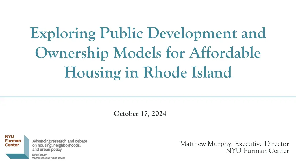 exploring public development and ownership models n.w