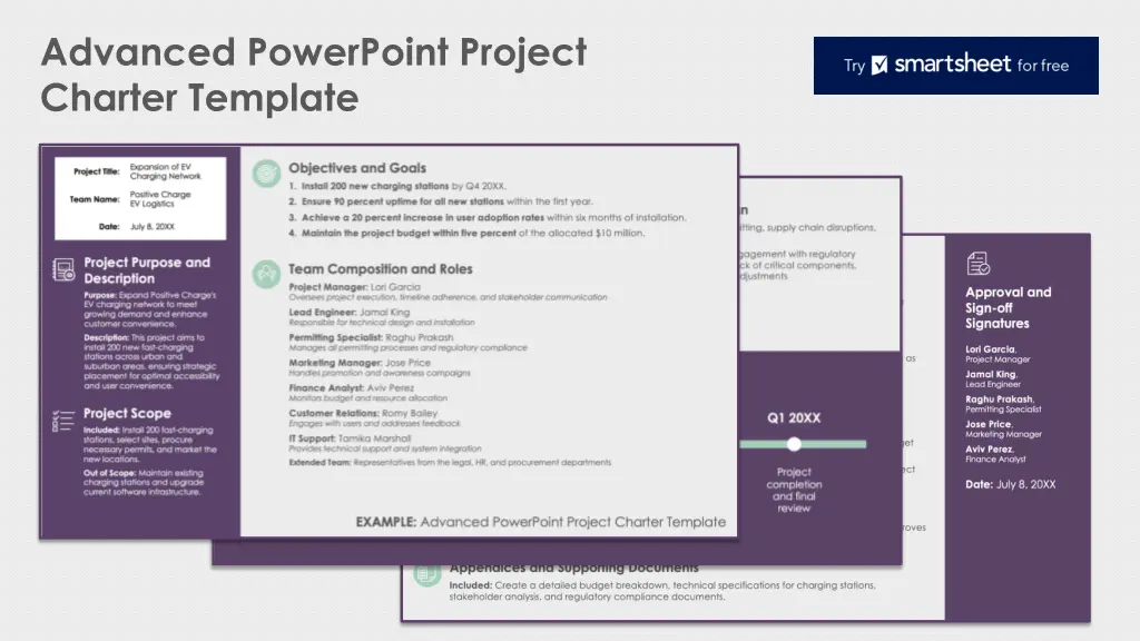 advanced powerpoint project charter template n.w