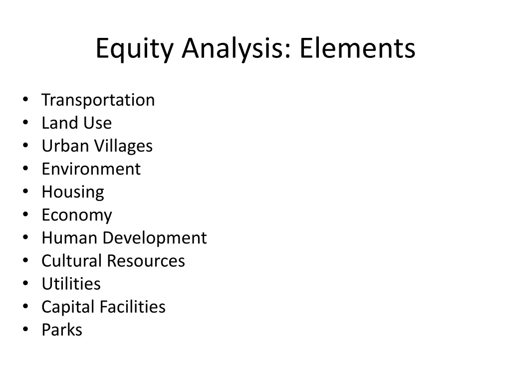 equity analysis elements n.w
