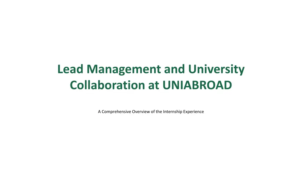 lead management and university collaboration n.w