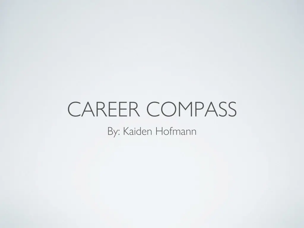 career compass by kaiden hofmann n.w
