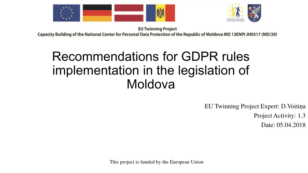 recommendations for gdpr rules implementation n.w