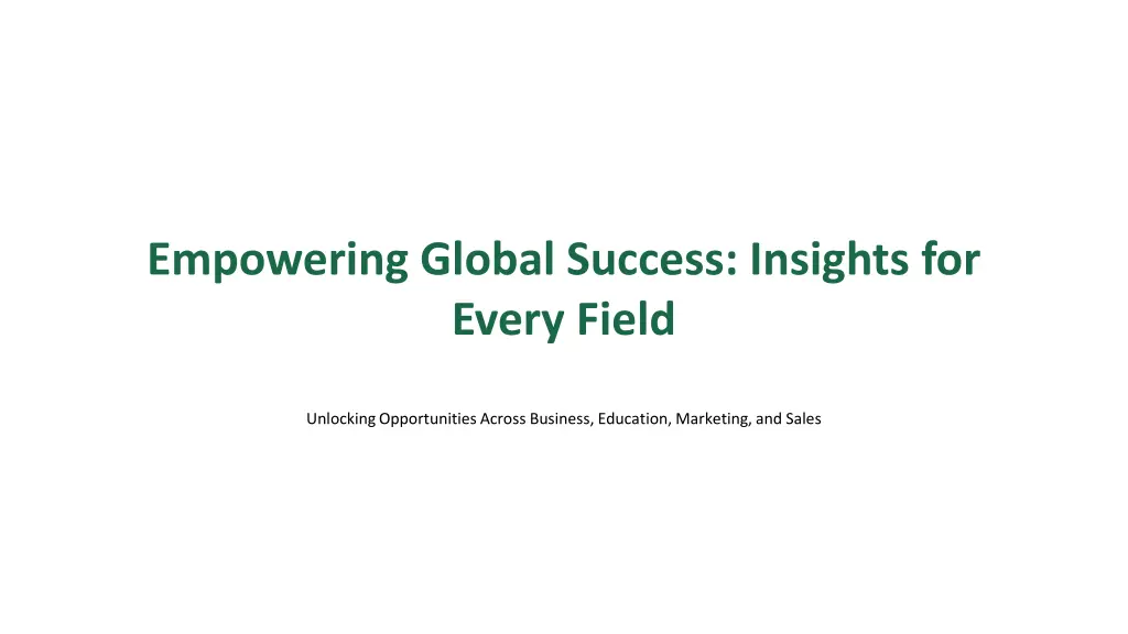 empowering global success insights for every field n.w