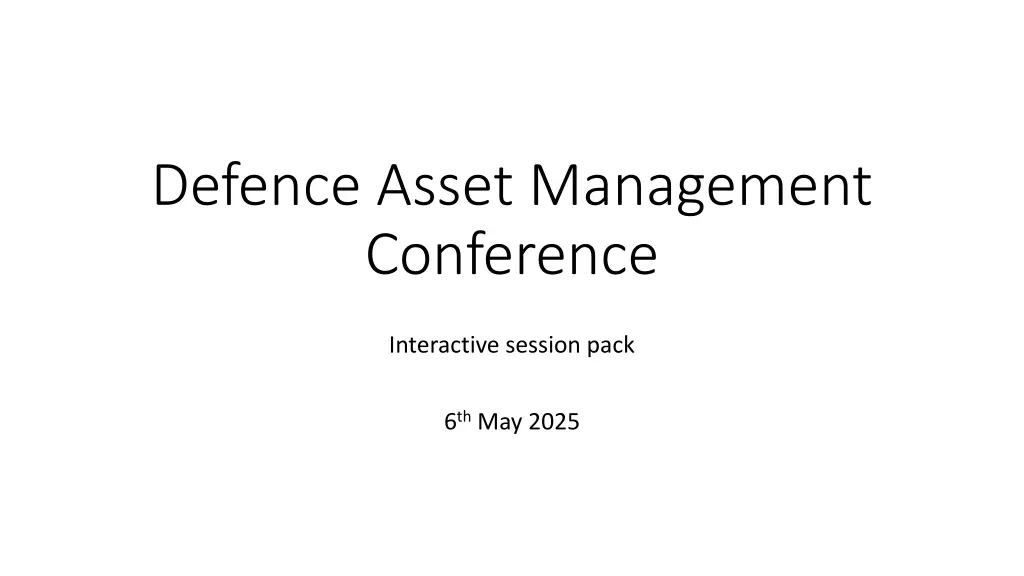 defence asset management conference n.w