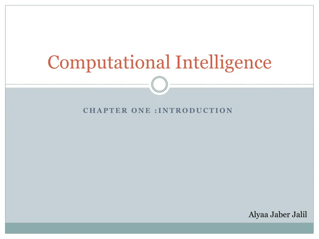 computational intelligence n.w