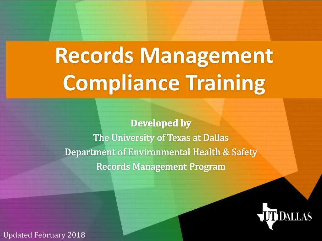records management compliance training n.w