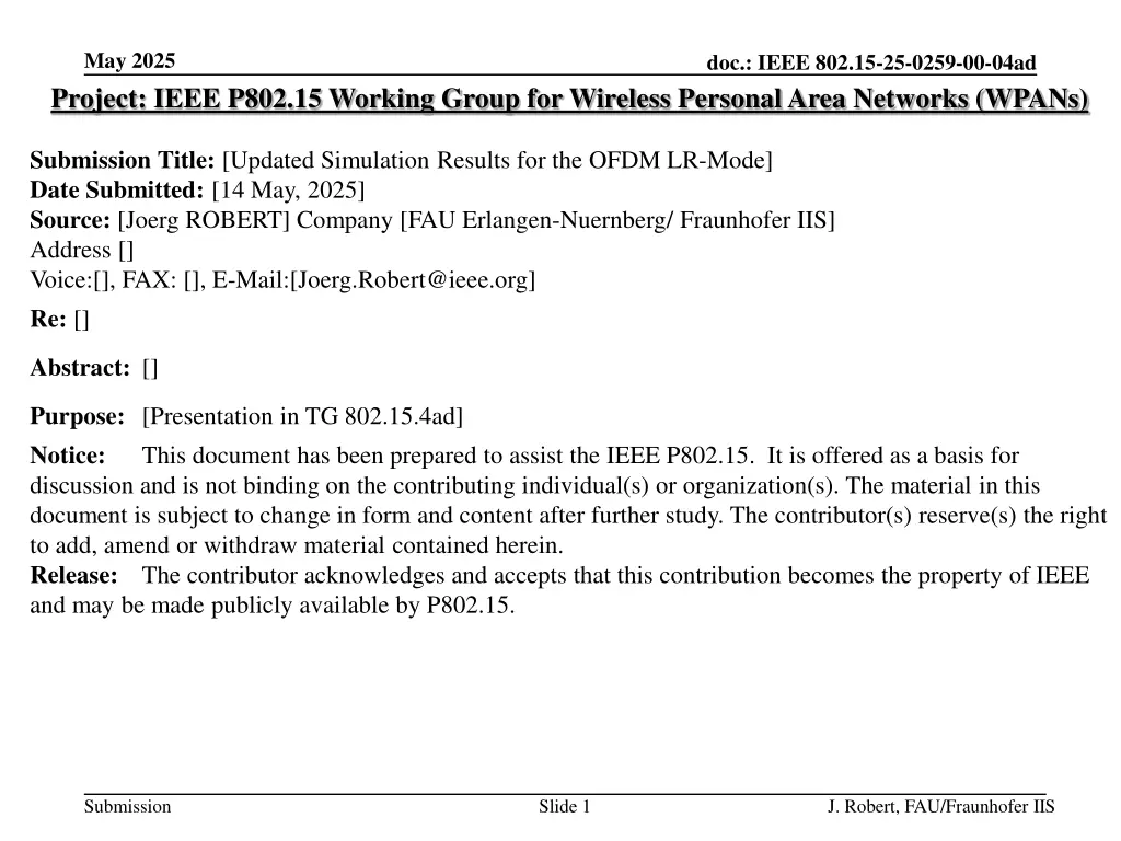 may 2025 project ieee p802 15 working group n.w