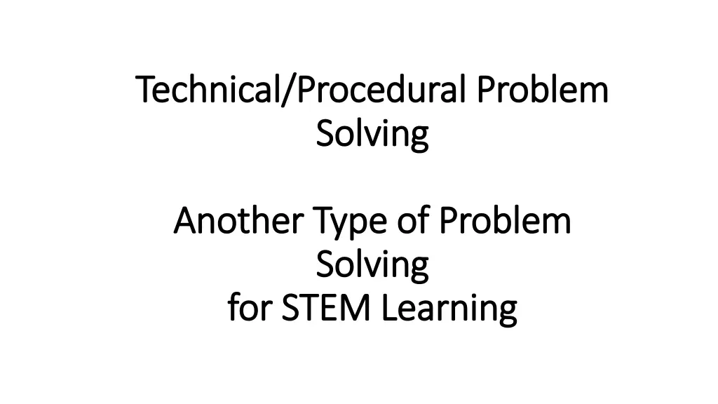 technical procedural problem technical procedural n.w