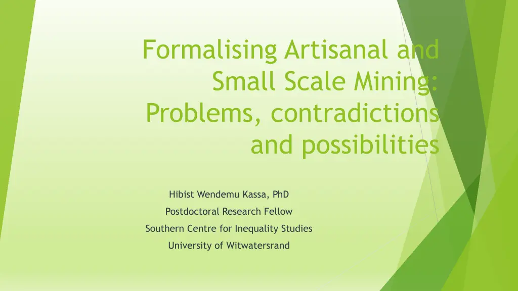 formalising artisanal and small scale mining n.w
