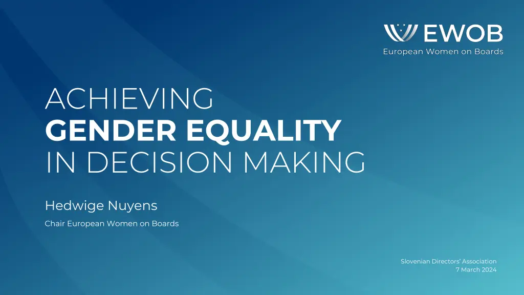 achieving gender equality in decision making n.w