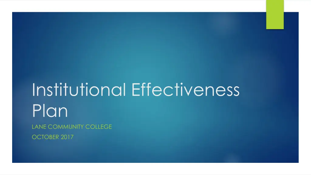institutional effectiveness plan lane community n.w