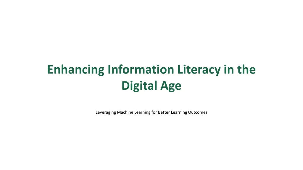enhancing information literacy in the digital age n.w