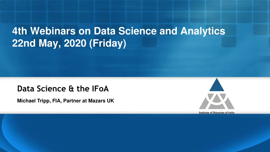 4th webinars on data science and analytics 22nd n.w