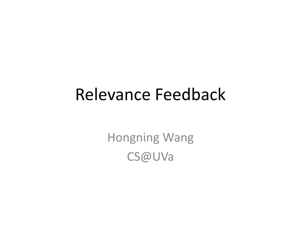 relevance feedback n.w
