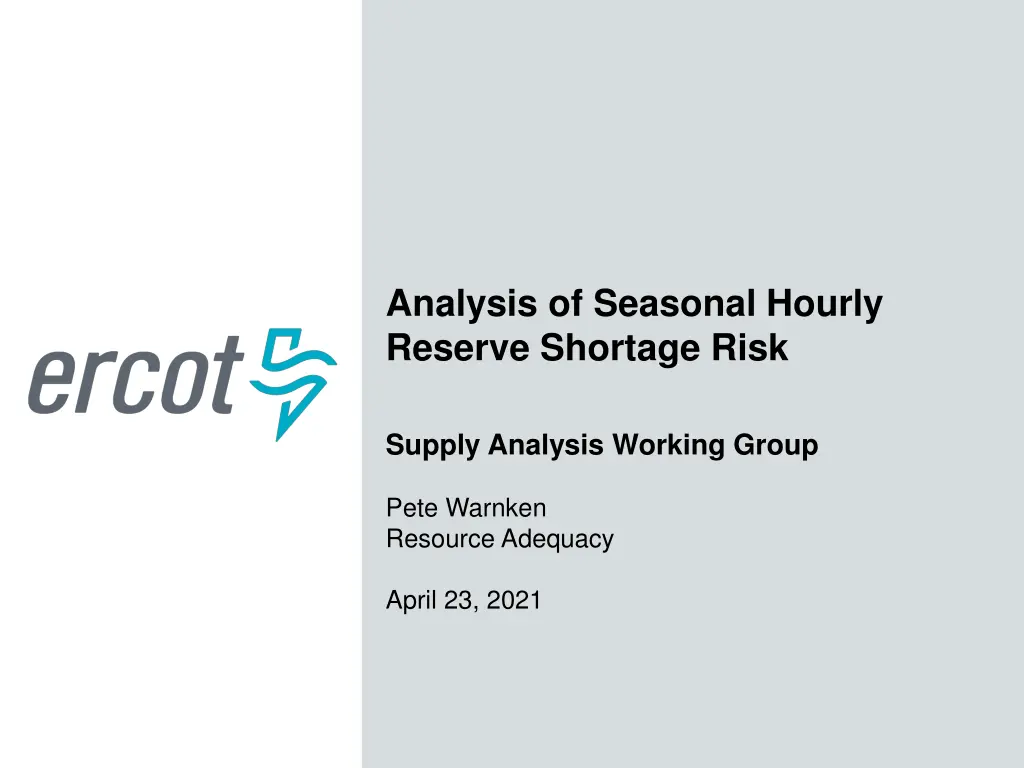 analysis of seasonal hourly reserve shortage risk n.w