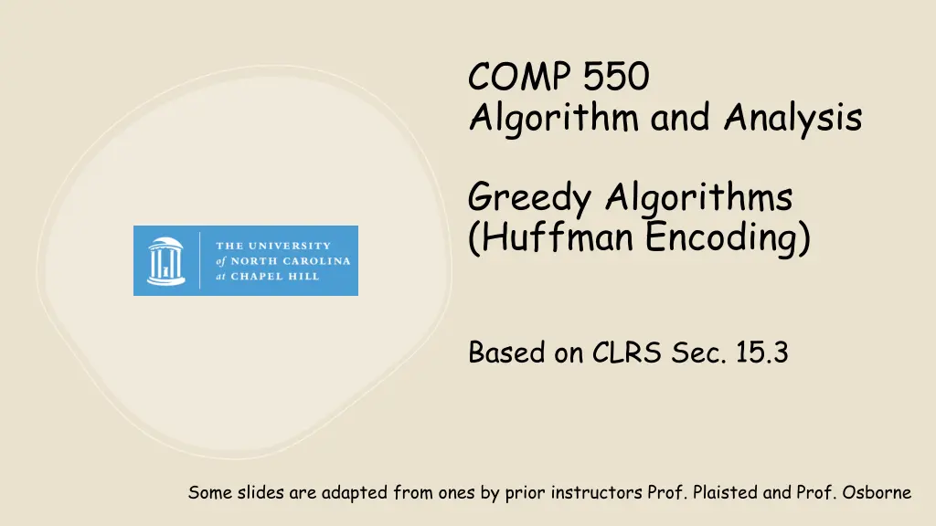 comp 550 algorithm and analysis n.w