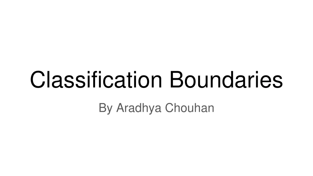 classification boundaries n.w