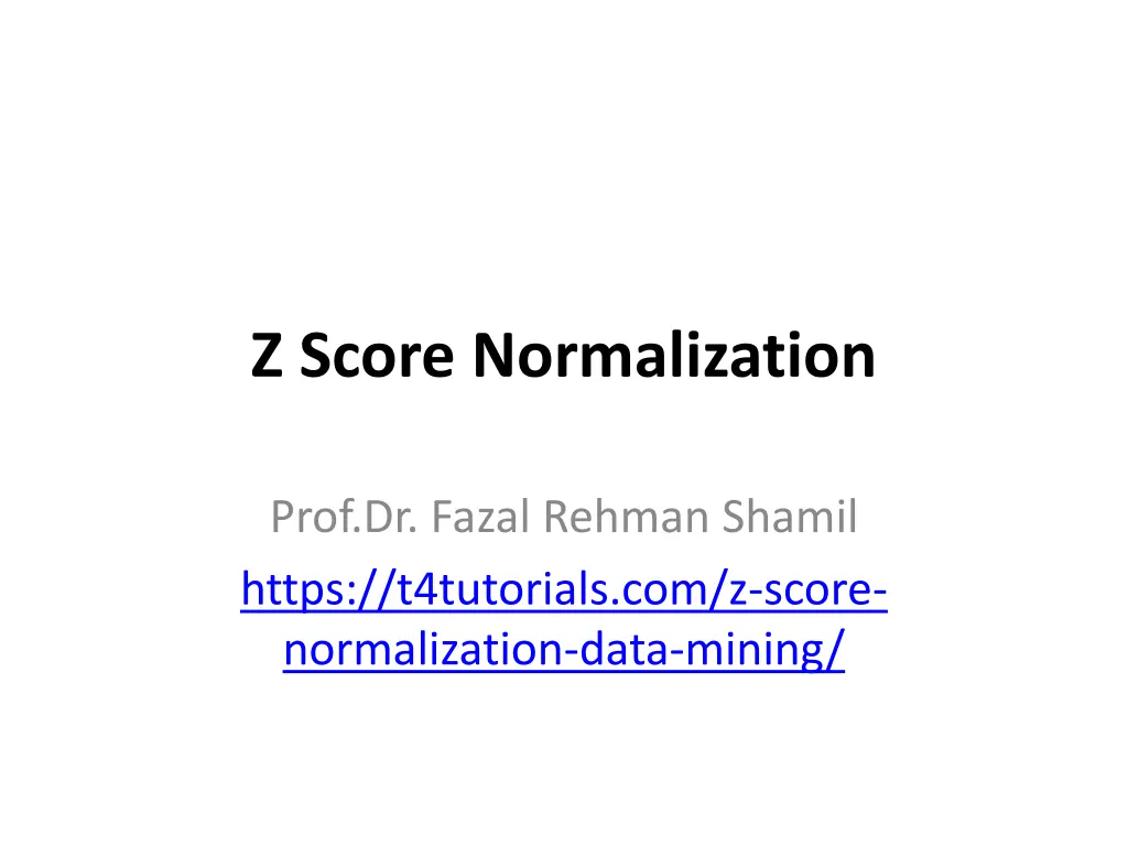 z score normalization n.w