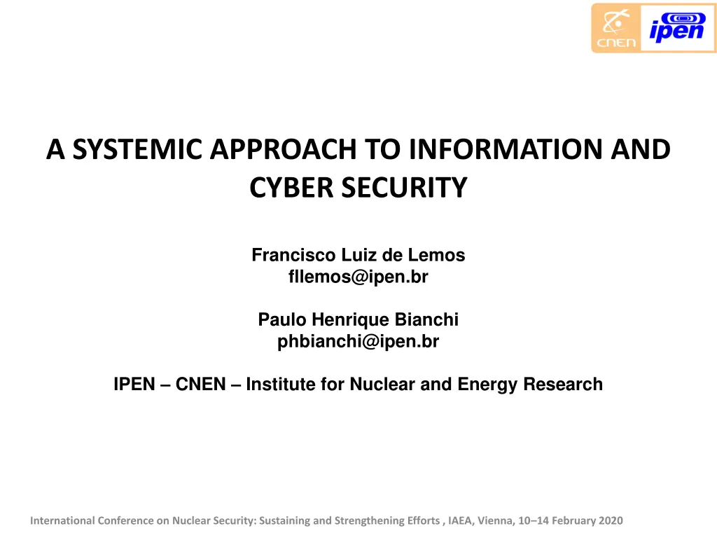 a systemic approach to information and cyber n.w
