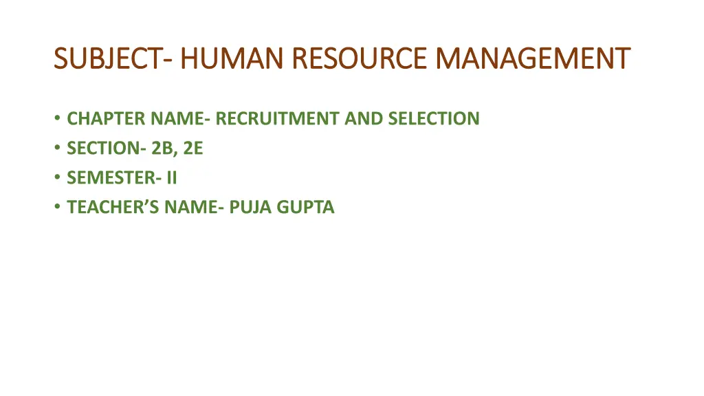 subject subject human resource management human n.w