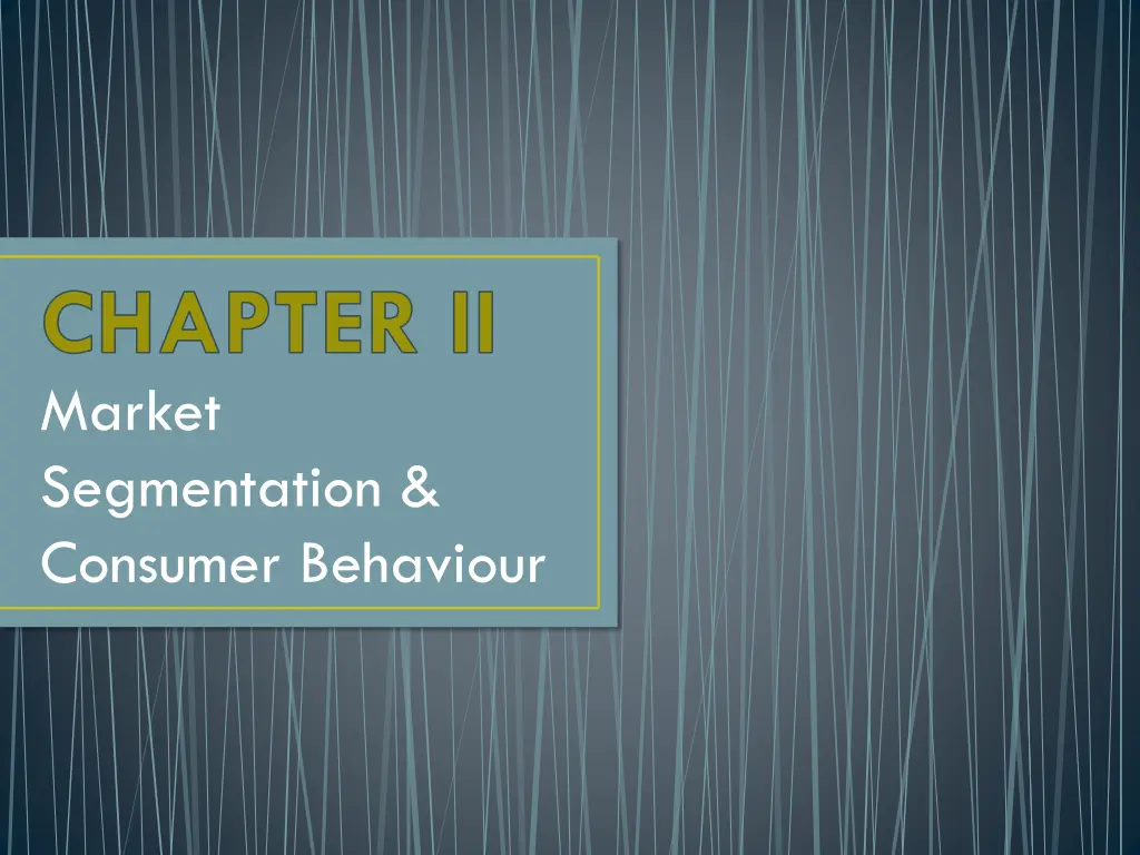 chapter ii market segmentation consumer behaviour n.w