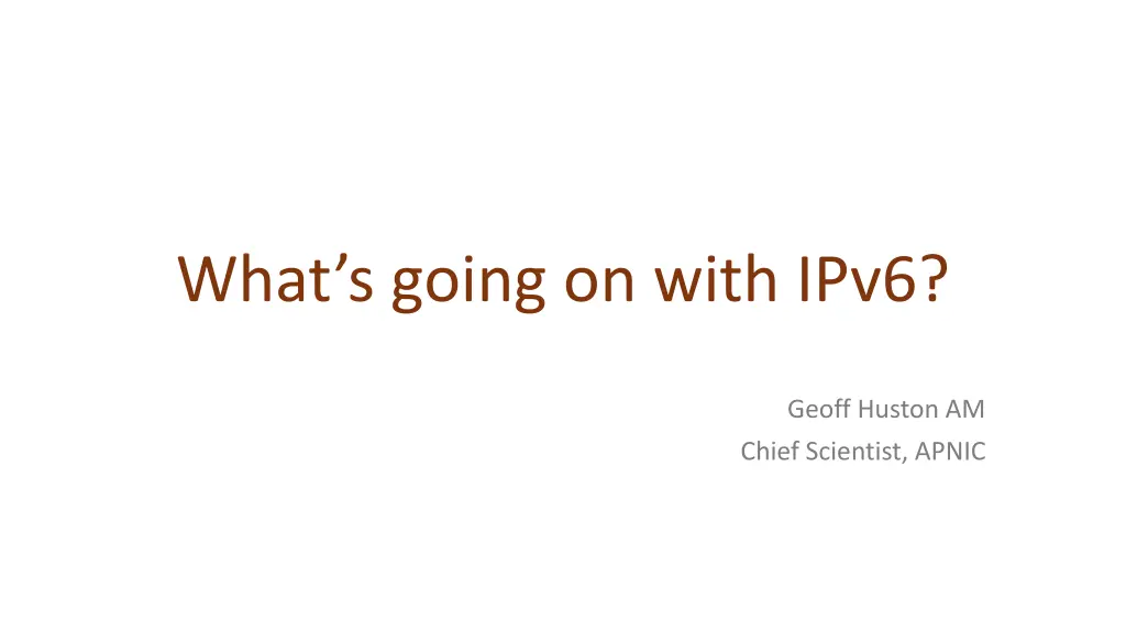what s going on with ipv6 n.w