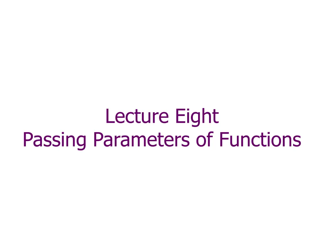 lecture eight n.w