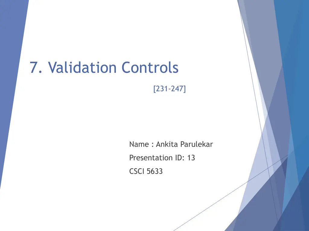 7 validation controls n.w